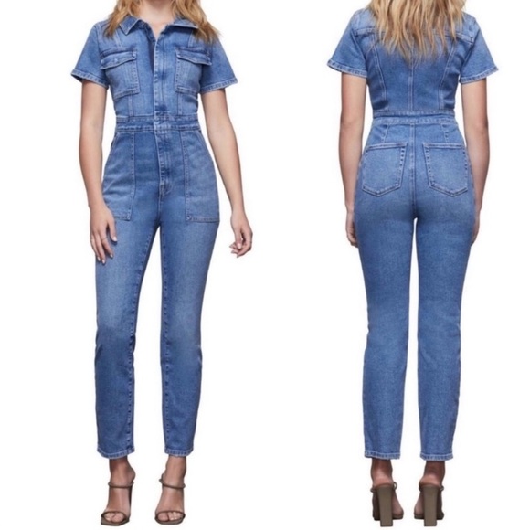 Good American Fit For Success Denim Jumpsuit Size M - Picture 3 of 15